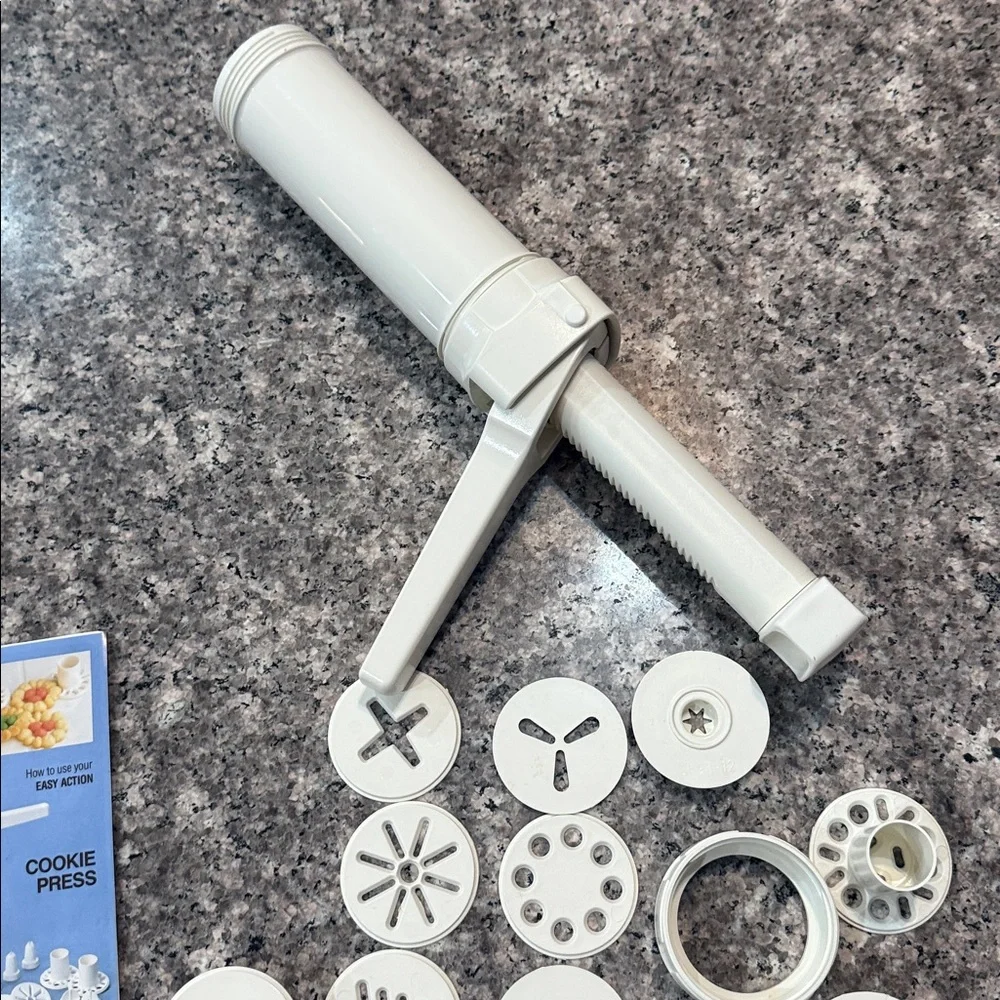 White Cookie Press with Discs
